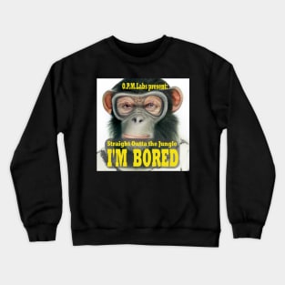 Disillusioned Surfer Ape Bored Chimps Animal Humor Crewneck Sweatshirt